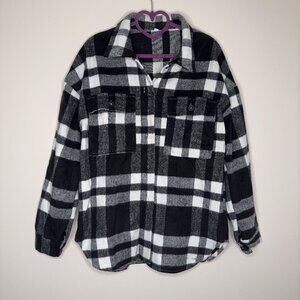 Flannel Jacket in Black and White Size M